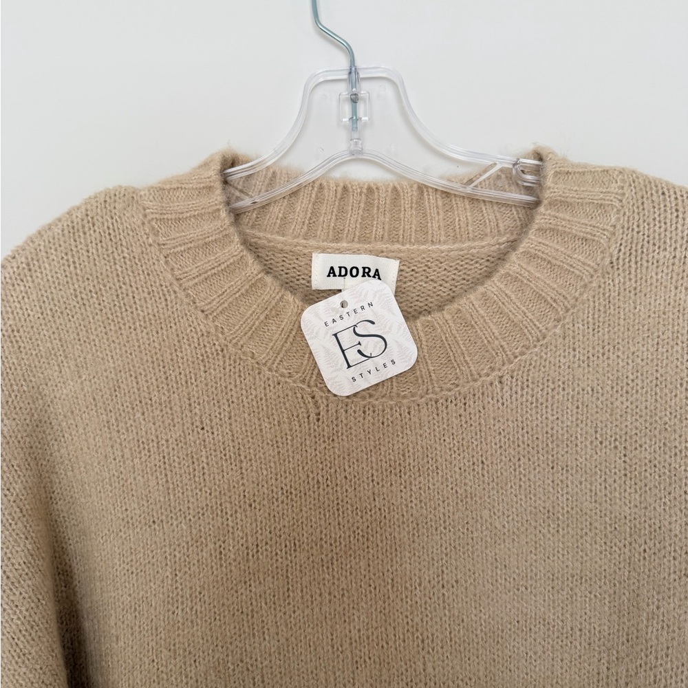ADORA Women's Tan Crew Neck Sweater - Picture 9 of 9